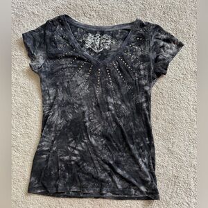 Gray Tie-Dye Women's Top